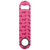 Cute roze dachshundpatroon speed flessenopener (Voorkant)