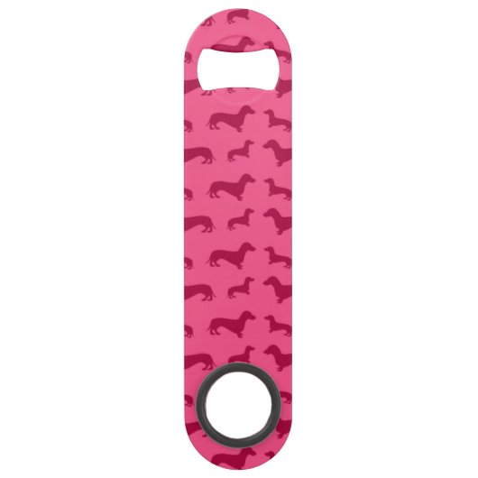 Cute roze dachshundpatroon speed flessenopener (Voorkant)