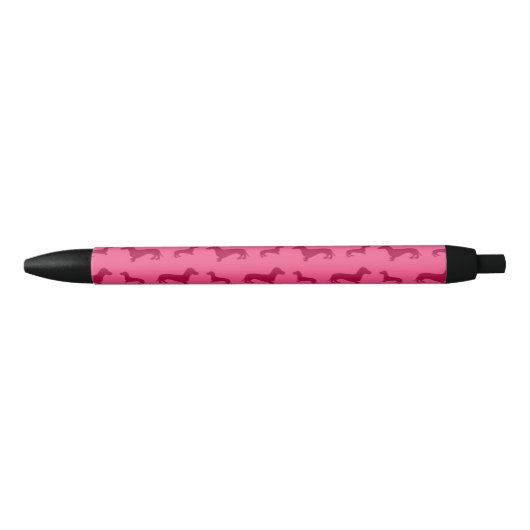 Cute roze dachshundpatroon zwarte inkt pen (Voorkant)