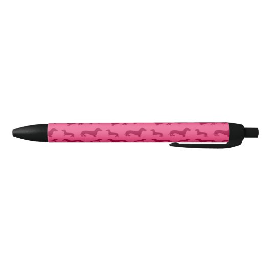 Cute roze dachshundpatroon zwarte inkt pen (Bodem)