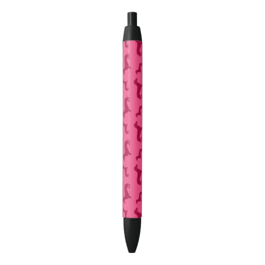 Cute roze dachshundpatroon zwarte inkt pen (Voorkant Verticaal)
