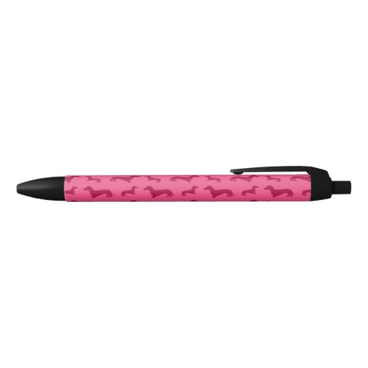 Cute roze dachshundpatroon zwarte inkt pen (Bovenkant)