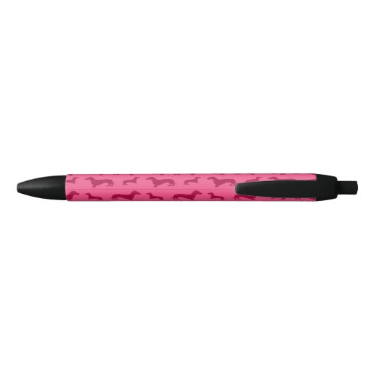 Cute roze dachshundpatroon zwarte inkt pen (Achterkant)