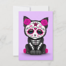 Cute Roze Dag van de Dode Keukenkat, paars