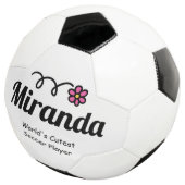 Cute roze daisy flower aangepast voetbal voor meis (Drie kwart)