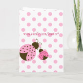 Cute roze dame bug meisjes verjaardagsfeest (Achterkant)