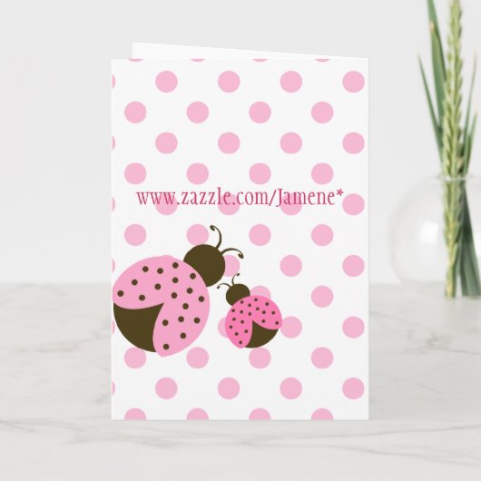 Cute roze dame bug meisjes verjaardagsfeest (Achterkant)