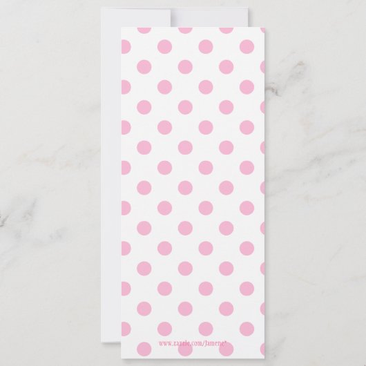 Cute roze dame bug meisjes verjaardagsfeest kaart (Achterkant)