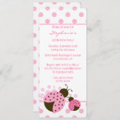 Cute roze dame bug meisjes verjaardagsfeest kaart (Voorkant / Achterkant)