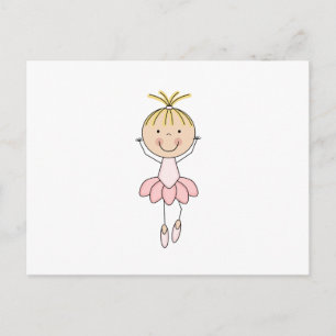 Cute, Roze, Dansende Ballerina Briefkaart
