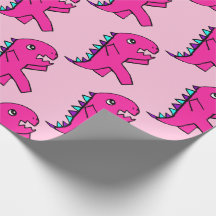 Cute Roze deinosaur- omslagpapier