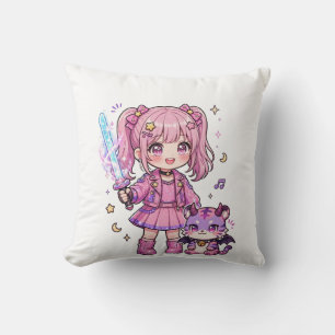 Cute Roze Demon Jager Worp Kussen - Kawaii Anime