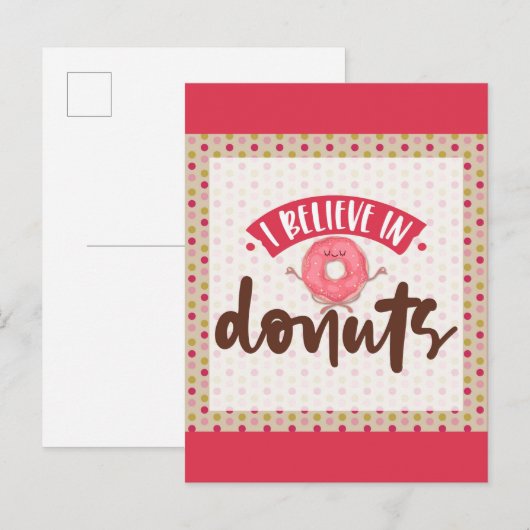 Cute roze die ik geloof in Donuts Briefkaart (Voorkant / Achterkant)