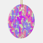 Cute roze digitale camouflagepatroon keramisch ornament (Rechts)