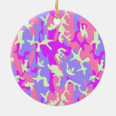 Cute roze digitale camouflagepatroon keramisch ornament (Achterkant)
