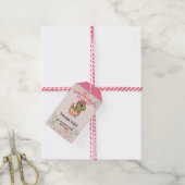 Cute Roze Dino Komt Eerder Uit Cadeaulabel (Met Touw)