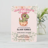 Cute Roze Dino Komt Eerder uit Kaart (Staand voorkant)