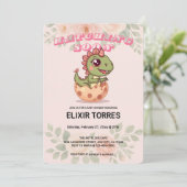 Cute Roze Dino Komt Eerder Uit Kaart (Staand voorkant)