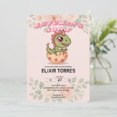 Cute Roze Dino Komt Eerder uit Kaart (Staand voorkant)