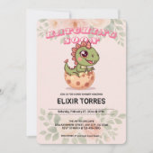 Cute Roze Dino komt eraan Kaart (Voorkant)