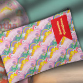 Cute Roze Dinosaur met Strik Binder Etui