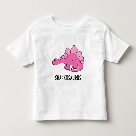 Cute roze dinosaur Snackosaurus Kinder Shirts (Voorkant)