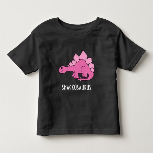 Cute roze dinosaur Snackosaurus Kinder Shirts (Voorkant)