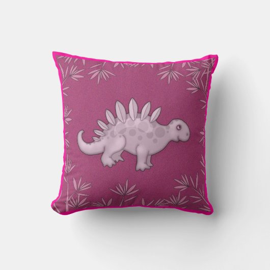 Cute Roze Dinosaurus Kussen (Voorkant)