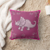 Cute Roze Dinosaurus Kussen Triceratops Voor Kinde (Deken)