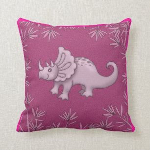 Cute Roze Dinosaurus Kussen Triceratops Voor Kinde