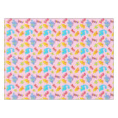 Cute Roze Dinosaurus Thema Verjaardag voor Meisjes Tafelkleed (Voorkant (Horizontaal))