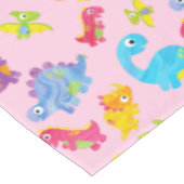 Cute Roze Dinosaurus Thema Verjaardag voor Meisjes Tafelkleed (Gekanteld)