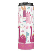 Cute roze dinosaurussen, gepersonaliseerd thermosbeker (Achterkant)