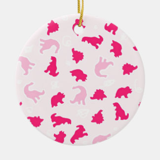 Cute roze dinosaurussen keramisch ornament