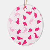 Cute roze dinosaurussen keramisch ornament (Links)