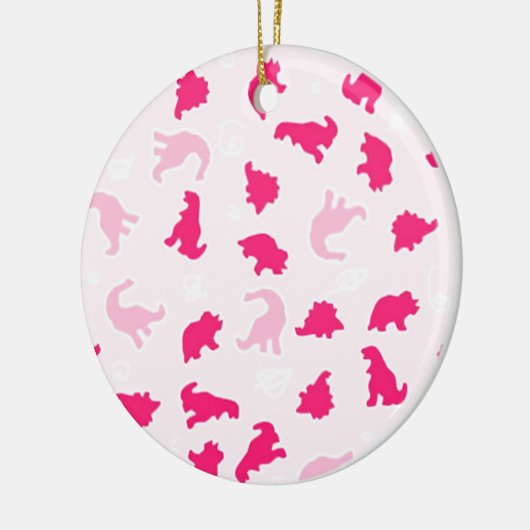 Cute roze dinosaurussen keramisch ornament (Links)