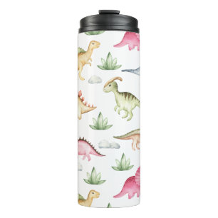 Cute Roze Dinosaurussen Patroon Meisjes T Rex Dino Thermosbeker