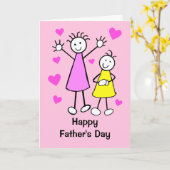 Cute roze dochter to Fathers Day Card Kaart (Gele Bloem)