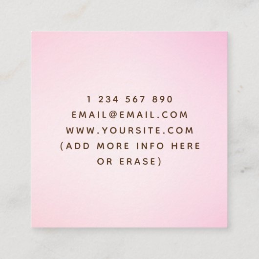 Cute roze Donut Dripping Confetti Bakery Dessert Vierkante Visitekaartje (Achterkant)