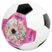 Cute roze donut Personalized Modern Voetbal (Drie kwart)