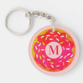 Cute roze donut sleutelhanger met aangepaste naam  (Voorkant)