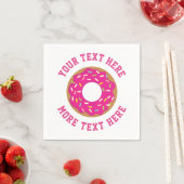 Cute roze doughnut custom Birthday party napkins Servet (Insitu)