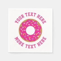 Cute roze doughnut custom Birthday party napkins