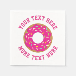 Cute roze doughnut custom Birthday party napkins Servet