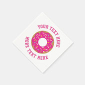 Cute roze doughnut custom Birthday party napkins Servet (Hoek)