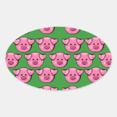 Cute roze draaistellen ovale sticker (Voorkant)