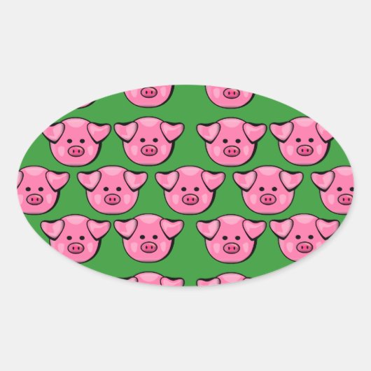 Cute roze draaistellen ovale sticker (Voorkant)