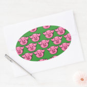 Cute roze draaistellen ovale sticker (Envelop)