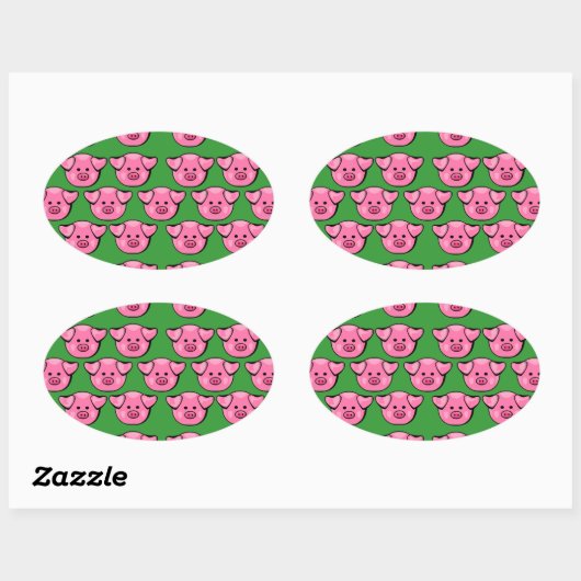 Cute roze draaistellen ovale sticker (Vel)