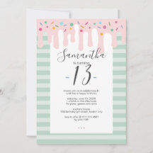 Cute Roze Drip Sprinkle Verjaardagsfeestje